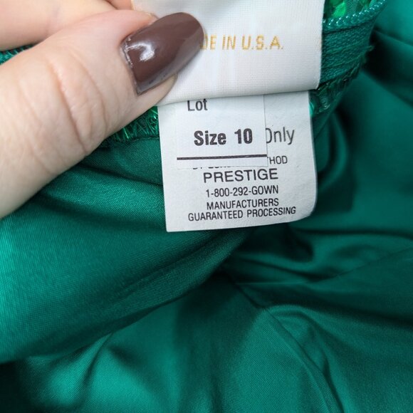 Vintage Alyce Designs Green Sequin Asymmetrical Dress Size 10 - Picture 10 of 16